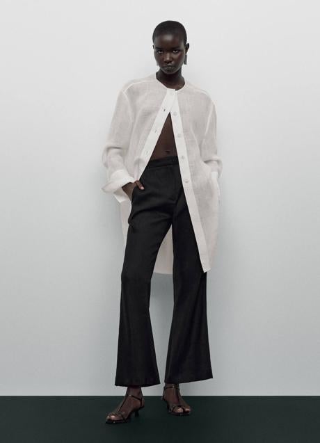 Imagen - Camisa larga de lino blanco