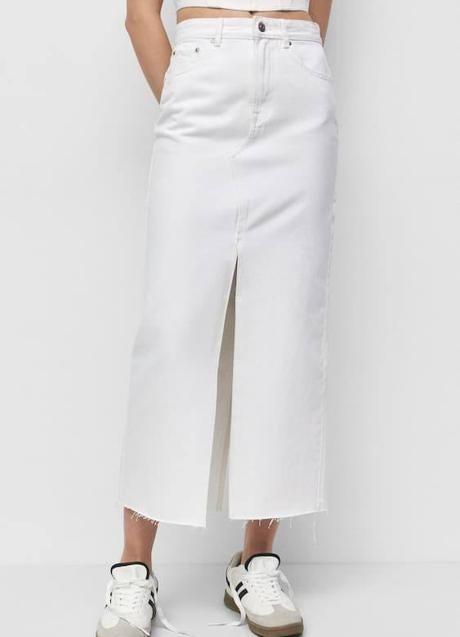 Imagen - Falda vaquera blanca con abertura