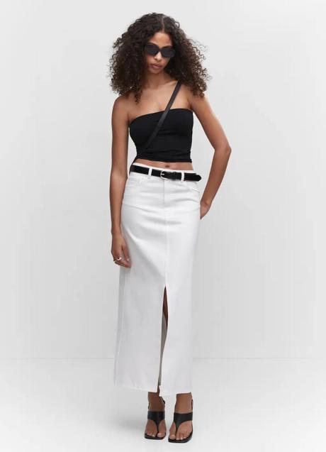 Imagen - Falda vaquera larga color blanco