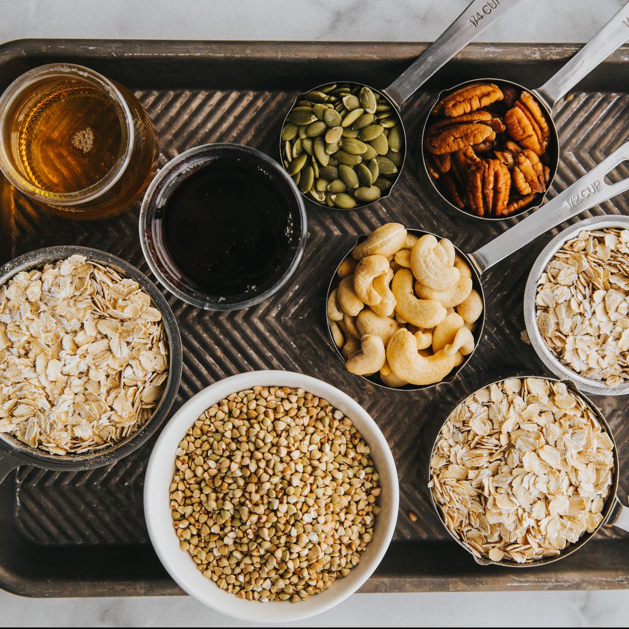 Las harinas sin gluten y los frutos secos son ingredientes esenciales en la dieta celiaca.