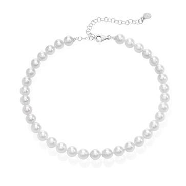 Imagen secundaria 1 - Pendientes con detalle de perlas de Oscar de la Renta, collar clásico de Majorica y collar con detalles en negro y oro de Uno de 50.