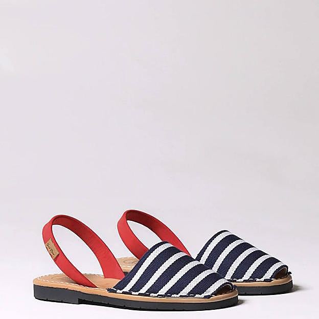 Menorquinas con estampado de rayas