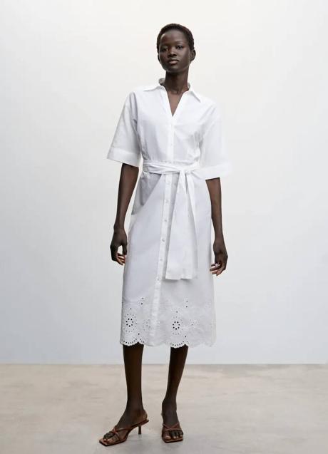 Imagen - Vestido blanco bordado estilo camisero