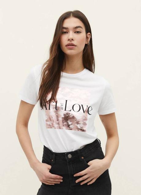 Imagen - Camiseta básica con estampado metalizado