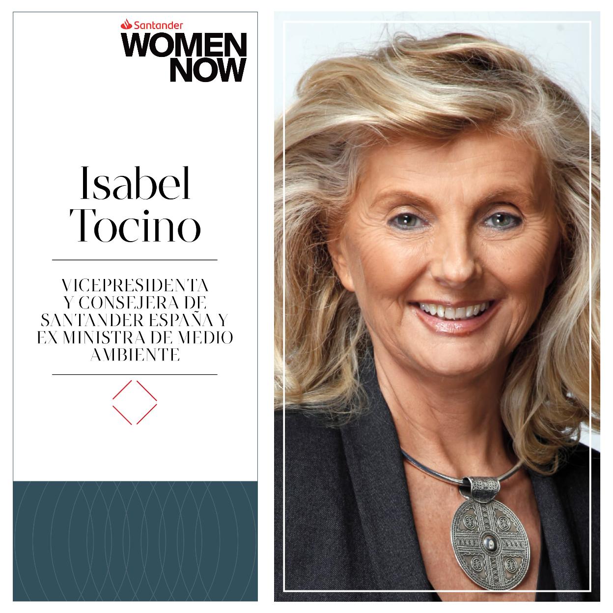 Isabel Tocino participará en una mesa dedicada a la sostenibilidad en Santander WomenNOW. 