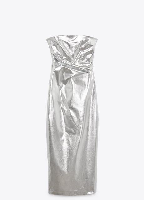 Imagen - Vestido en plateado de Zara. Foto: Zara.