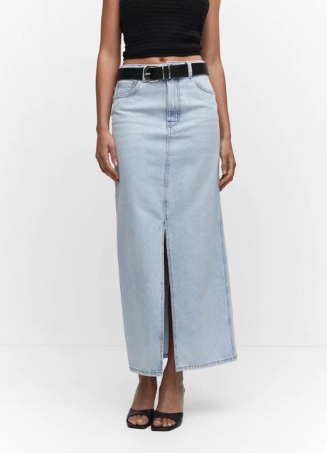 Imagen - Falda vaquera con abertura de Mango, 35,99 euros.