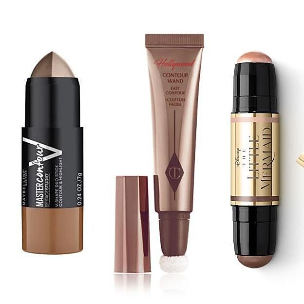 Algunos contornos de maquillaje.