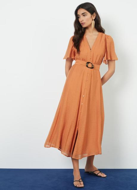 Imagen - Vestido en color naranja de la firma Tintoretto. Foto: El Corte Inglés.