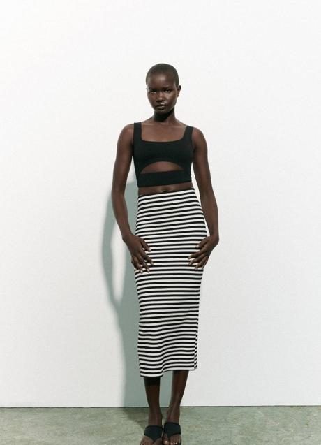 Imagen - Falda midi de rayas