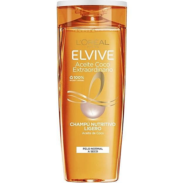 Chamoú con aceite de coco de Elvive.