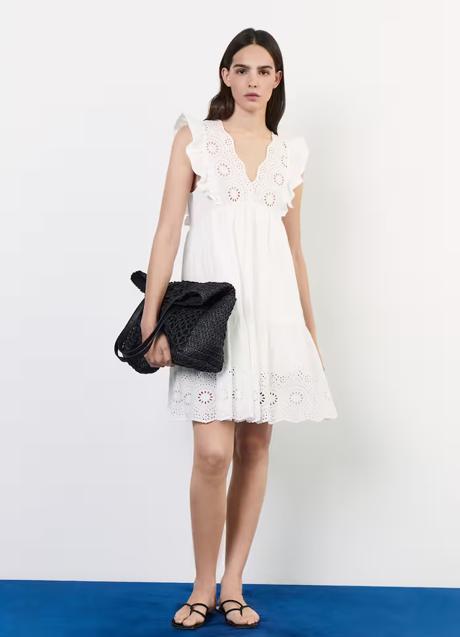 Imagen - Vestido blanco mini con bordado suizo de Tintoretto. Foto: El Corte Inglés.
