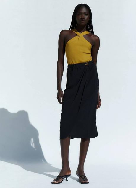 Imagen - Falda pareo midi color negro