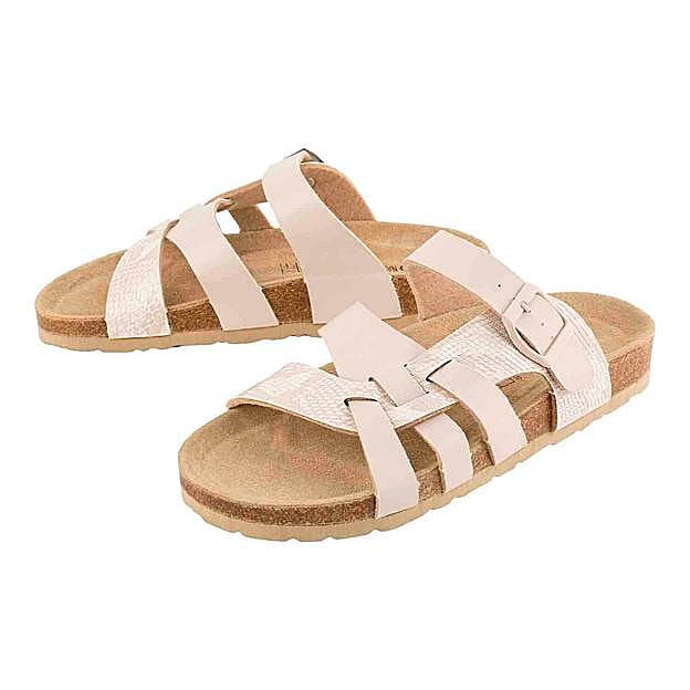 Sandalias con tiras en rosa de Lidl.