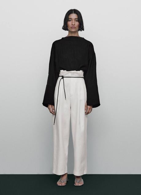 Imagen - Camisa de lino con cuello barco