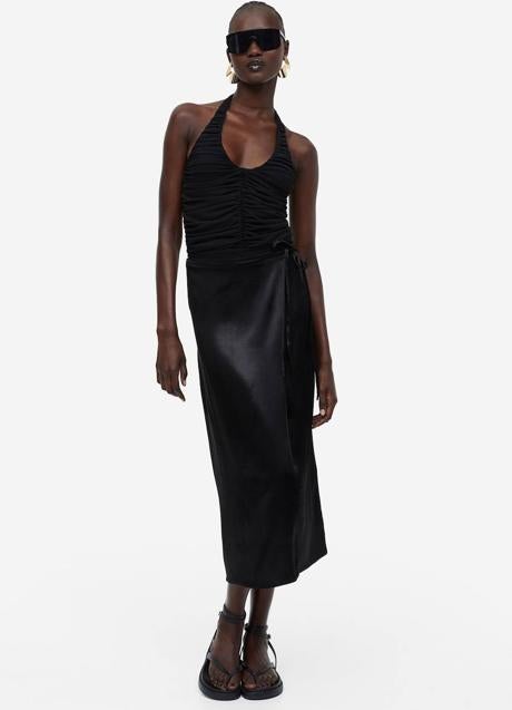 Imagen - Falda satinada midi cruzada