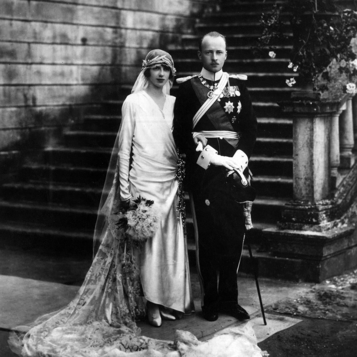 Mafalda de Saboya el día de su boda con el príncipe Felipe de Hesse-Kassel.