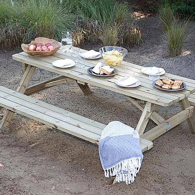 Mesa de pic-nic Fiesta de madera maciza verde