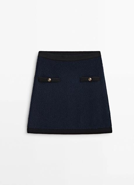 Imagen - Mini falda azul marino de Massimo Dutti (69,99 euros)