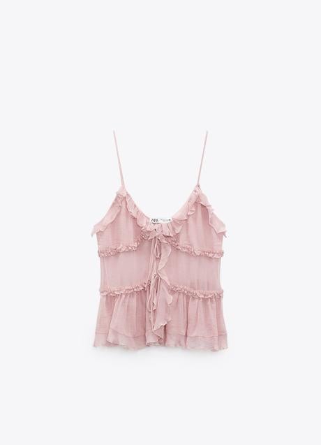 Imagen - Top semitransparente con volante y lazadas