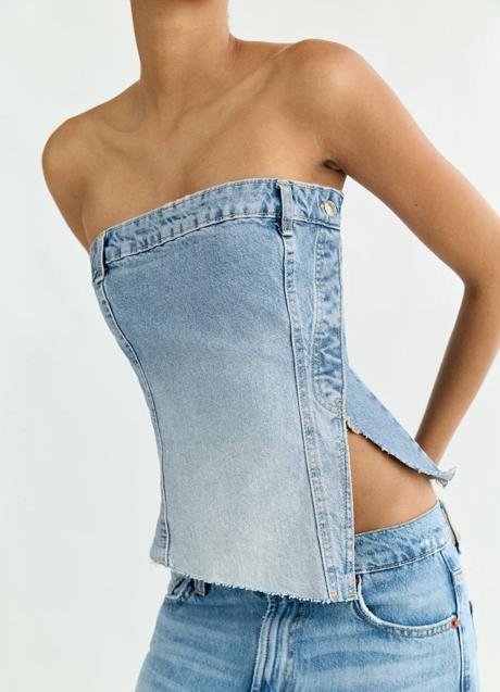 Imagen - Top vaquero con escote palabra de honor