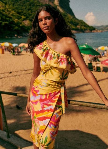 Imagen - Falda estampada midi tipo pareo