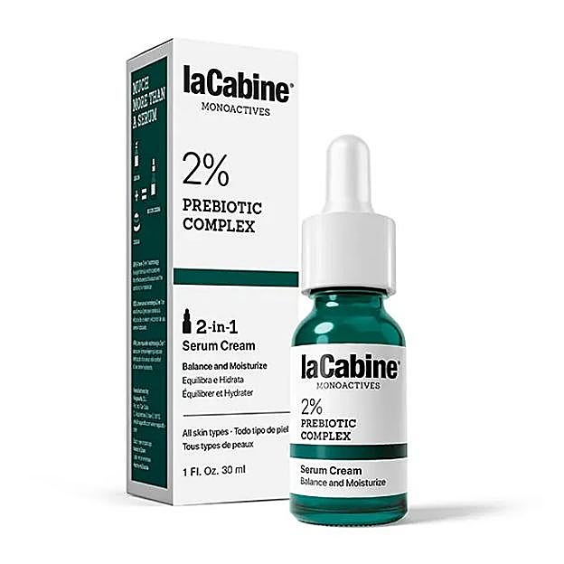 LaCabine Sérum Crema 2 en 1 con 2% Prebiotic Complex.