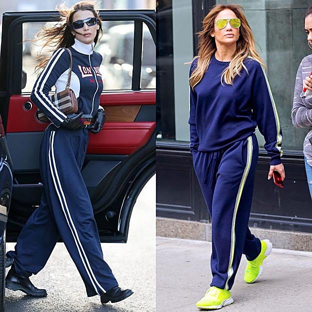 Bella Hadid y Jennifer Lopez con un chándal parecido al de Tamara Falcó.