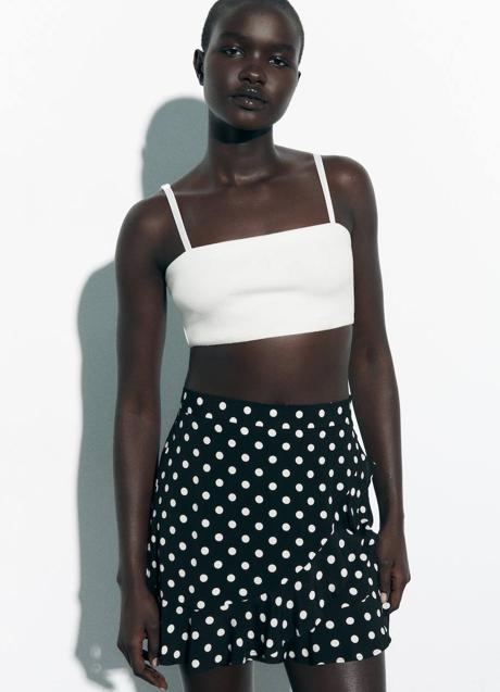 Imagen - Minifalda de volantes con print de lunares