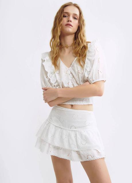Imagen - Minifalda de volantes en tejido bordado