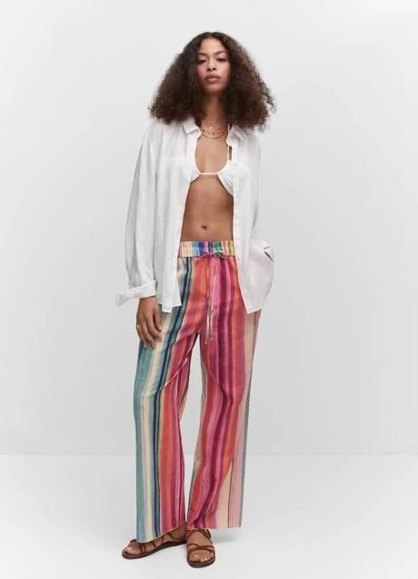 Imagen - Pantalón con estampado de rayas multicolor
