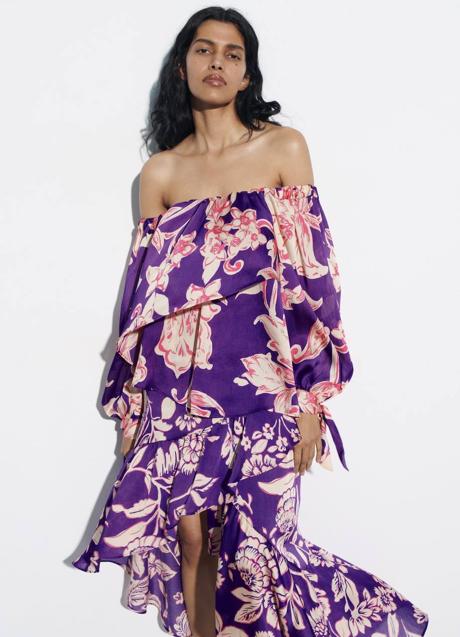 Imagen - Blusa estampada con hombros al descubierto