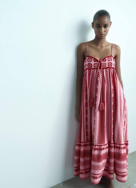 Imagen - Vestido largo con estampado y crochet