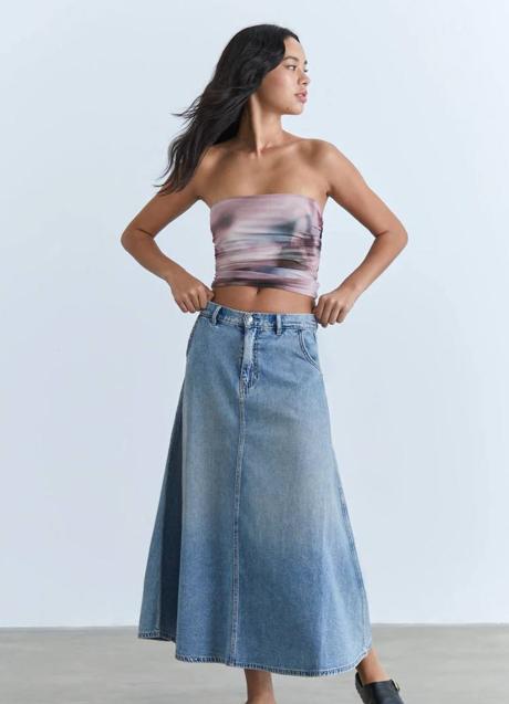 Imagen - Falda vaquera midi en evasé