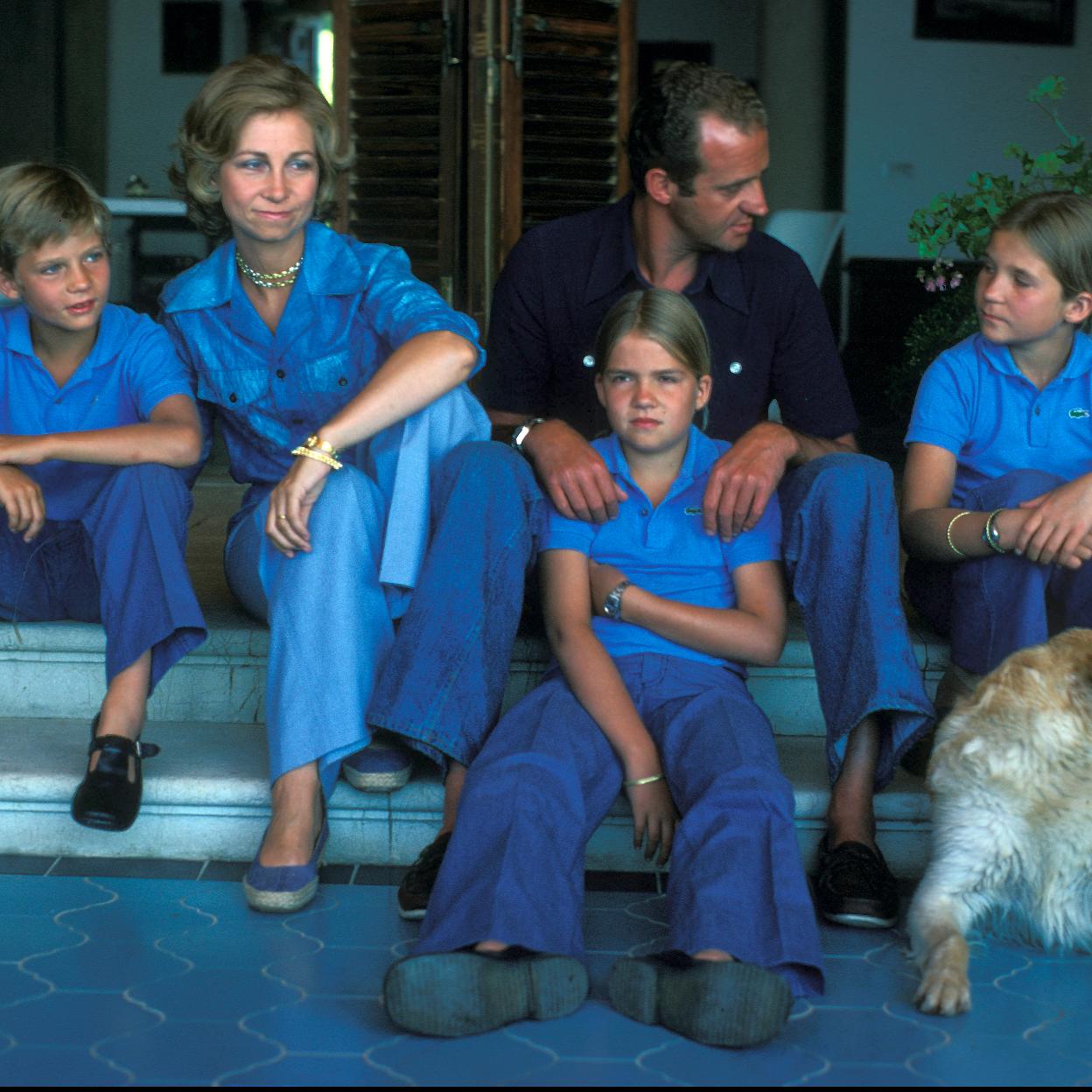 La familia real en los años 70, en Marivent. 