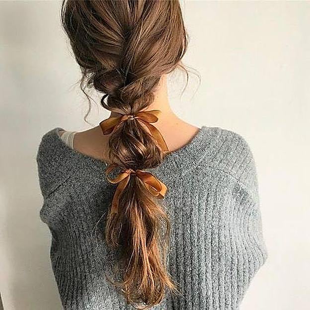 Trenza tendencia con adorno de lazo para el pelo