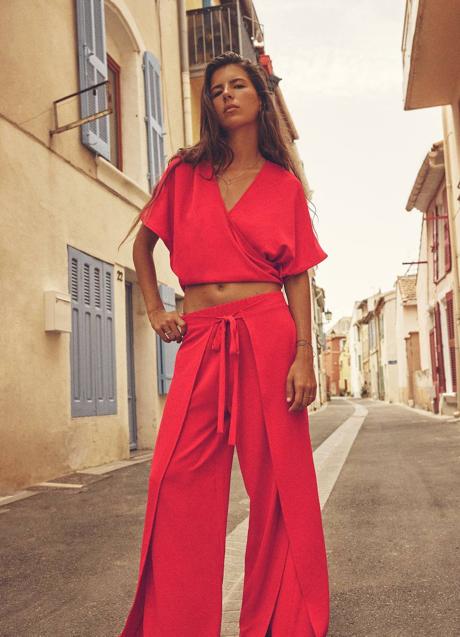 Imagen - Set con top y pantalón color rojo