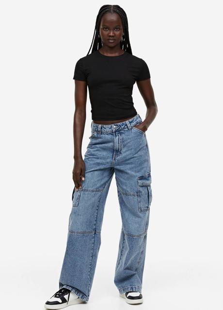 Imagen - Pantalón cargo en teejido vaquero