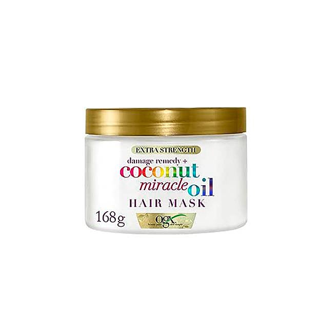 Mascarilla capilar con aceite de coco de OGX (7,99 euros).