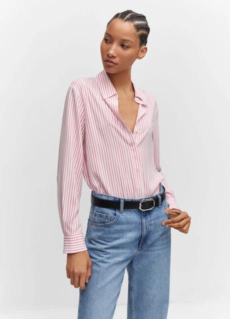 Imagen - Camisa de rayas rosas de Mango, 19,99 euros.