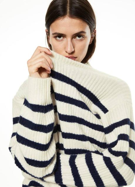 Imagen - Jersey de canalé con estampado de rayas