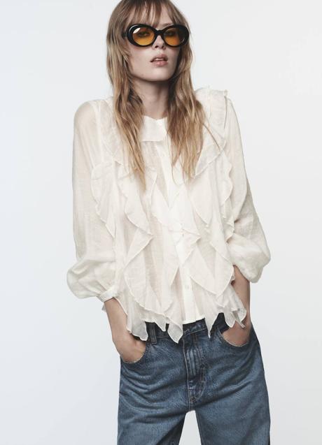 Imagen - Blusa blanca con chorreras