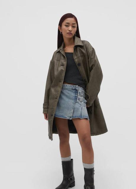 Imagen - Falda de tablas denim con hebillas