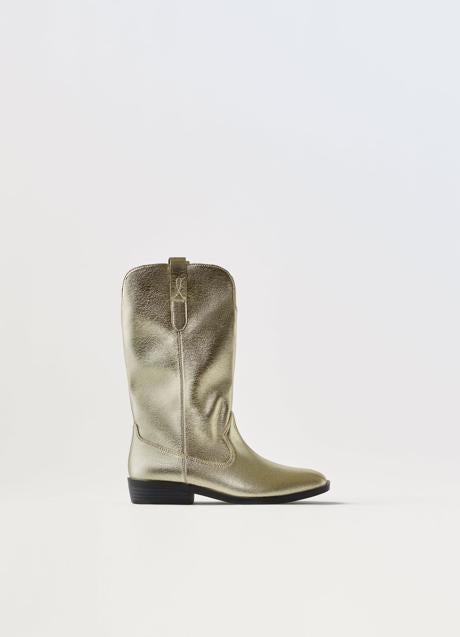 Imagen - Botas cowboy en dorado de Zara Kids. Foto: Zara Kids.