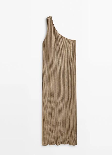 Imagen - Vestido plisado con corte asimétrico de Massimo Dutti. Foto: Massimo Dutti.