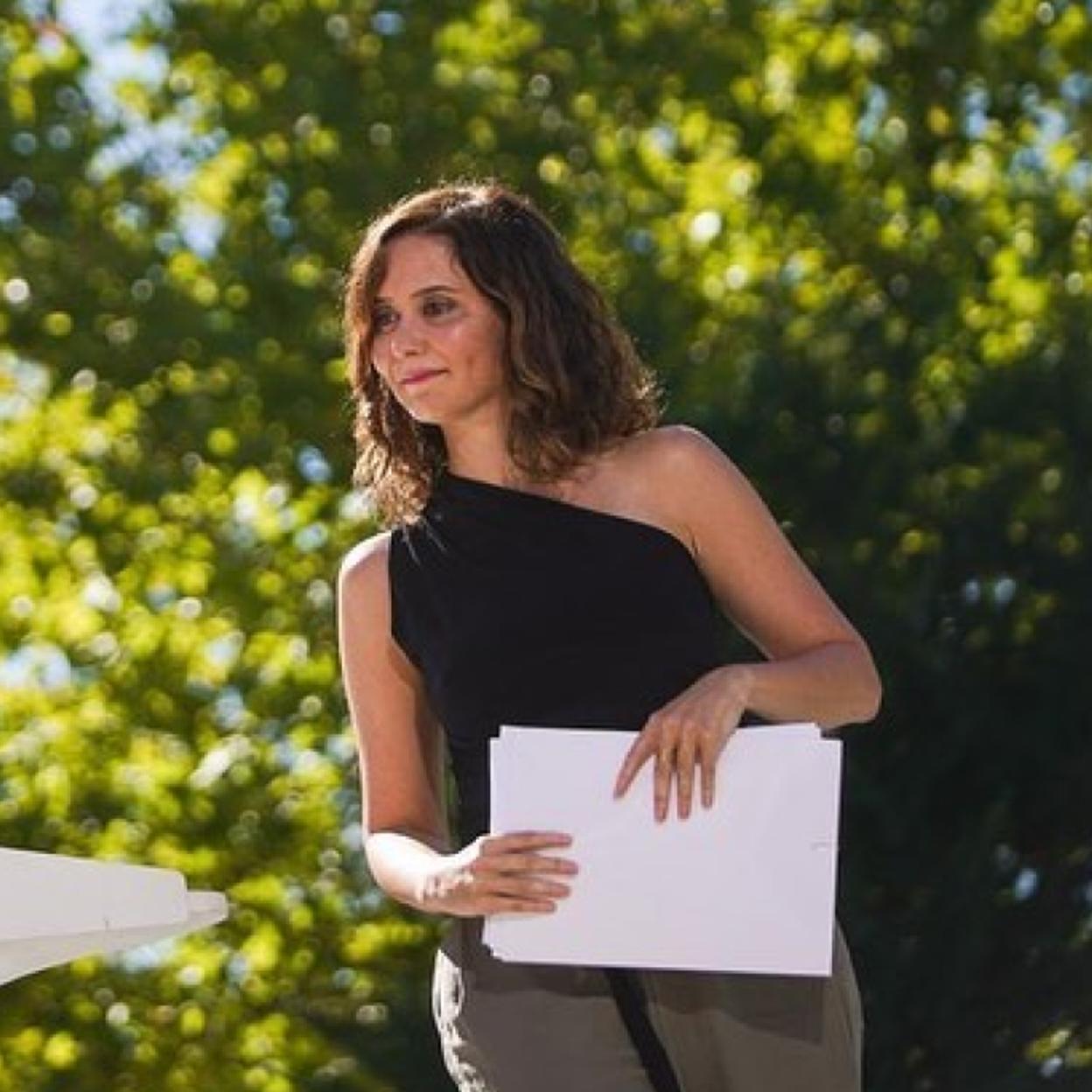 Ayuso en el acto del PP en Madrid.