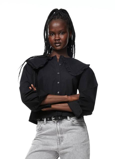 Imagen - Blusa de cuello bobo color negro