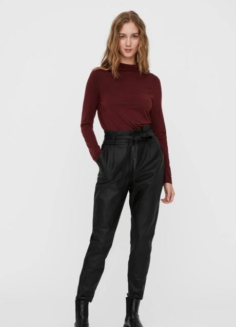 Imagen - Pantalón paperbag efecto piel