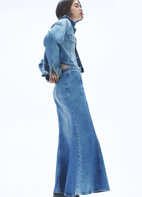 Imagen - Falda vaquera midi con diseño en evasé