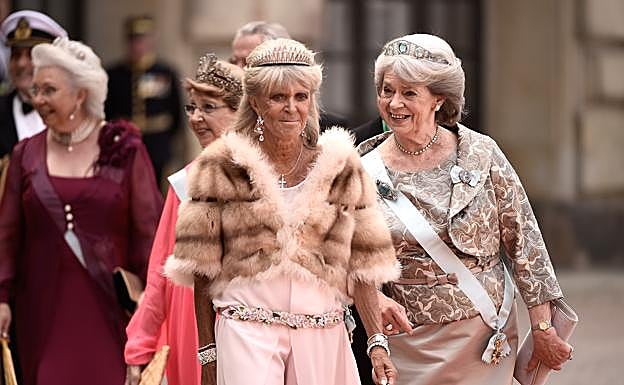 La princesa Birgitta de Suecia junto a la princesa Margarita. 